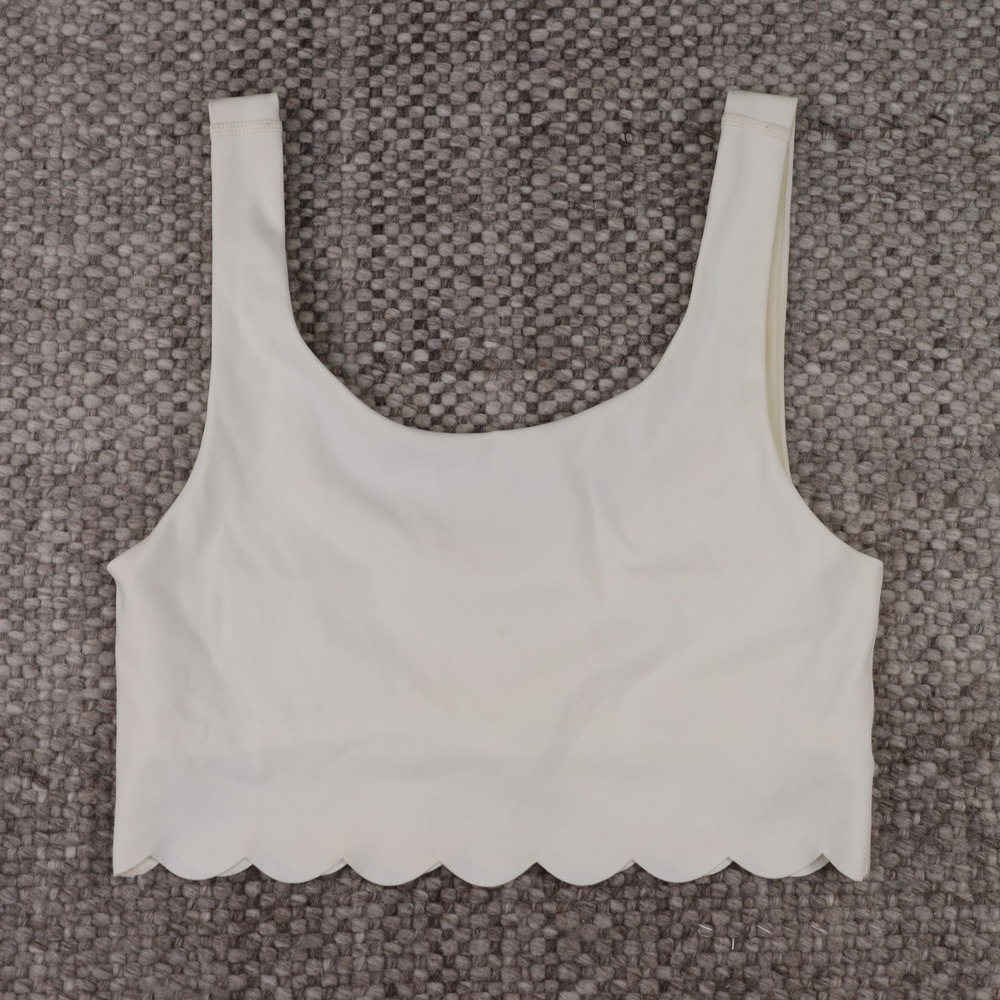 OFFLINE by Aerie Scalloped Sports Bra Womens XS Cream Excellent Medium Support